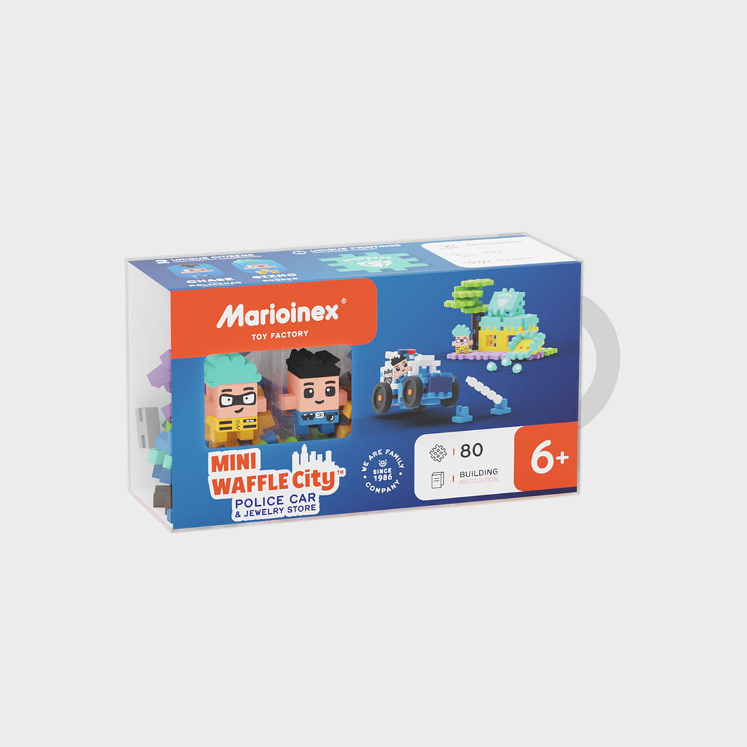Marioinex - MINI WAFFLE City police car and jewelry store 80